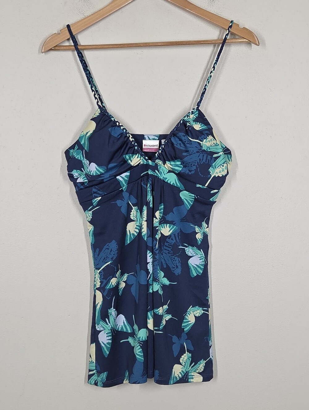 Vtg Y2K No Boundaries Blue Butterfly Babydoll Cami Tank M Fairy Grunge Preppy